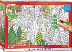 EuroGraphics Color me puzzle Božična drevesa 300 kosov + komplet za obešanje