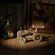 Robotime 3D Lesena mehanska sestavljanka Traktor