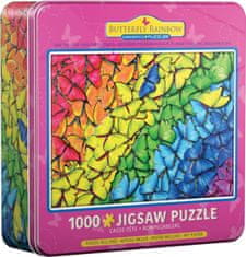 EuroGraphics Sestavljanka v pločevinasti škatli Butterfly Rainbow 1000 kosov
