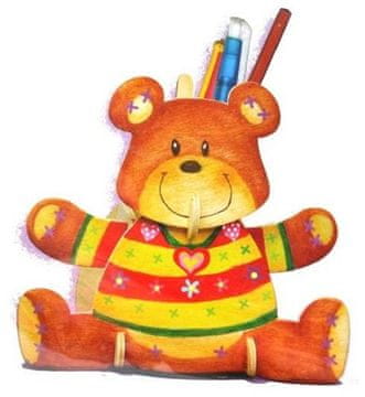 Artlover 3D sestavljanka Stojalo za svinčnike Medvedek z barvicami