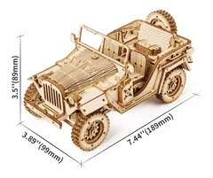 Robotime lesena 3D sestavljanka Vojaški džip