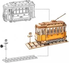 Robotime Lesena 3D sestavljanka Zgodovinski tramvaj