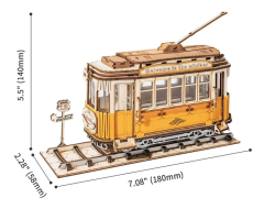 Robotime Lesena 3D sestavljanka Zgodovinski tramvaj
