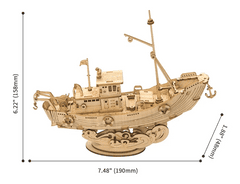 Robotime lesena 3D sestavljanka Ribiški čoln