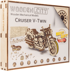 Wooden city 3D sestavljanka Motorno kolo Cruiser V-Twin 168 kosov