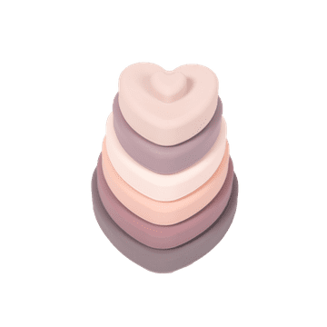 Bo Jungle silikonsko grizalo za zlaganje B-Silicone Hearts