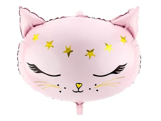 PartyDeco Folija balon mačka roza 48x36cm -