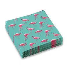 Amscan Papirnati prtički Flamingo 33 x 33 cm, 20 kosov