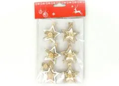 ART Morska zvezda, božična lesena dekoracija na zatiču, 6 kosov v vrečki, cena za 1 vrečko AC7120