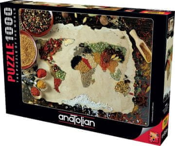 AnaTolian Puzzle Začimbe Zemljevid sveta 1000 kosov