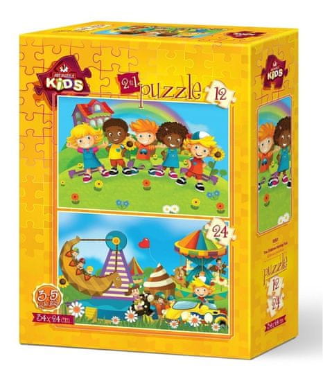 Art puzzle Puzzle Otroci se zabavajo 12+24 kosov