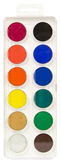 Koh-i-Noor vodne barve/vodne barve pravokotnik bel 12 barv premera 30 mm