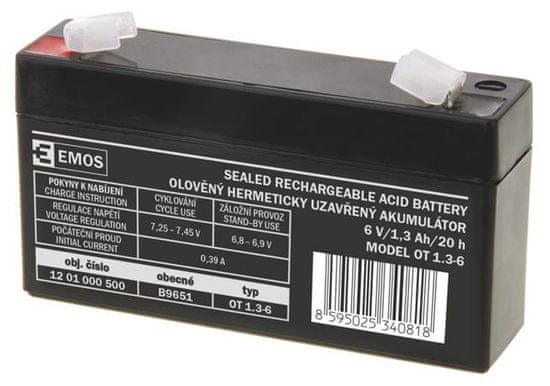 Emos Neobvezujoča svinčeno-kislinska baterija 6V 1,3Ah