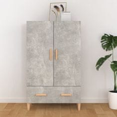 Vidaxl Visoka omarica betonsko siva 70x31x115 cm konstruiran les