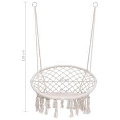 Vidaxl Viseči gugalni stol 80 cm bež