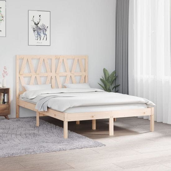 Vidaxl Posteljni okvir iz trdne borovine 120x190 cm 4FT