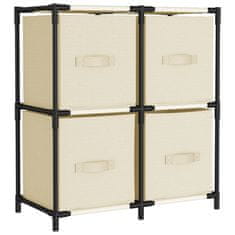 Vidaxl Omara s 4 košarami iz blaga krem 63x30x71 cm jeklo