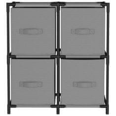 Vidaxl Omara s 4 košarami iz blaga siva 63x30x71 cm jeklo