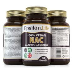Epsilon Life NAC N Acetil Cistein Vegan kapsule, 90 kapsul