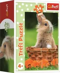 Trefl Puzzle Simpatične živali: zajec v košari 54 kosov