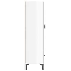 Vidaxl Visoka omarica visok sijaj bela 70x31x115 cm konstruiran les