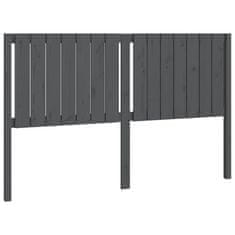 Vidaxl Posteljno vzglavje sivo 155,5x4x100 cm trdna borovina