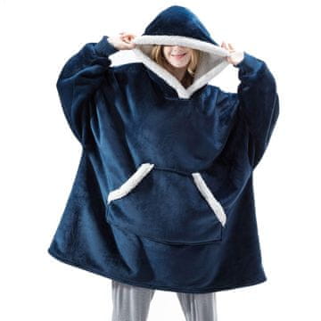 Northix Udoben pulover s kapuco, oversize - moder