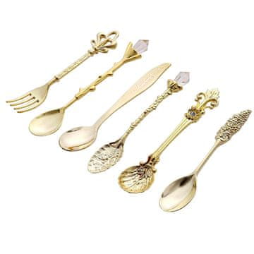 Northix Desertne žlice in desertne vilice, 6 kosov - zlata