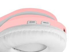Malatec Roza LED brezžične slušalke z mačjimi ušesi + mikrofon