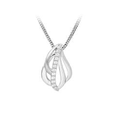 Silver Cat Bleščeča se srebrna ogrlica iz kubičnega cirkonija SC481 (verižica, obesek)