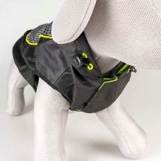 Duvo+ Dežni plašč za pse črna-rumena XL - 70cm