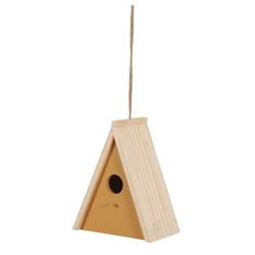 Zolux Zunanja lesena ptičja hiša s sedežno palico 17x11x21cm trikotnik