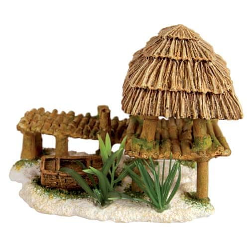Zolux Dekoracija akvarija, bambusova hišica 11x7,5x9,5cm