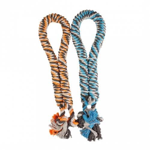 Duvo+  DUVO+ Zvit žvečilni vrv z vozlom modra/oranžna 4,4cm/120cm