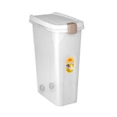 Stefanplast Pet food Container 45x27x61cm 40l prozorna/z belo posoda za shranjevanje hrane za 15kg hrane
