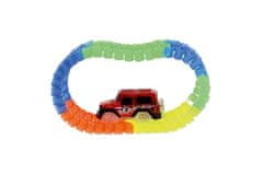 Teddies Sijoča proga v temi + avto na baterije 57 kosov dolžina 72 cm na kartici