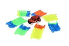 Teddies Sijoča proga v temi + avto na baterije 57 kosov dolžina 72 cm na kartici