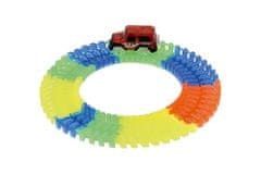 Teddies Sijoča proga v temi + avto na baterije 57 kosov dolžina 72 cm na kartici