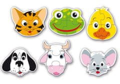 Dohany DOHÁNY Otroška sestavljanka Glave živali 6v1 (2-4 kosi)