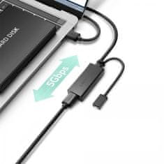 Ugreen USB podaljšek, možnost napajanja, 10 m, črn (20827)