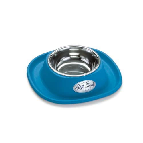 COBBYS PET Soft Touch INOX 20x20x3,5cm gumijasta držalo za skledo z železno posodo 0,23l