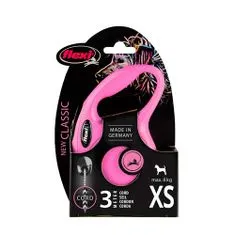 Flexi New Classic vrvica XS 3m do 8kg-ov roza