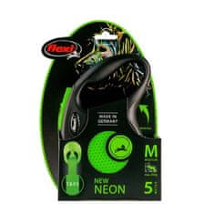 Flexi New Neon M trak 5m do 25kg zelena