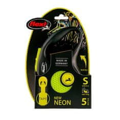 Flexi New Neon trak S 5m do 15kg rumena