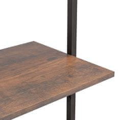 Vidaxl 4-nadstropni prislonski regal temno rjav in črn 64x35x152,5 cm