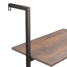 Vidaxl 4-nadstropni prislonski regal temno rjav in črn 64x35x152,5 cm