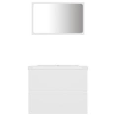 Greatstore Komplet kopalniškega pohištva bele barve iverna plošča