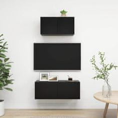 Vidaxl Komplet TV omaric 2-delni črna inženirski les