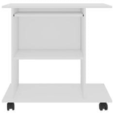 Vidaxl Računalniška miza bela 80x50x75 cm iverna plošča