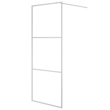 Vidaxl Pregrada za tuš srebrna 80x195 cm prozorno ESG steklo